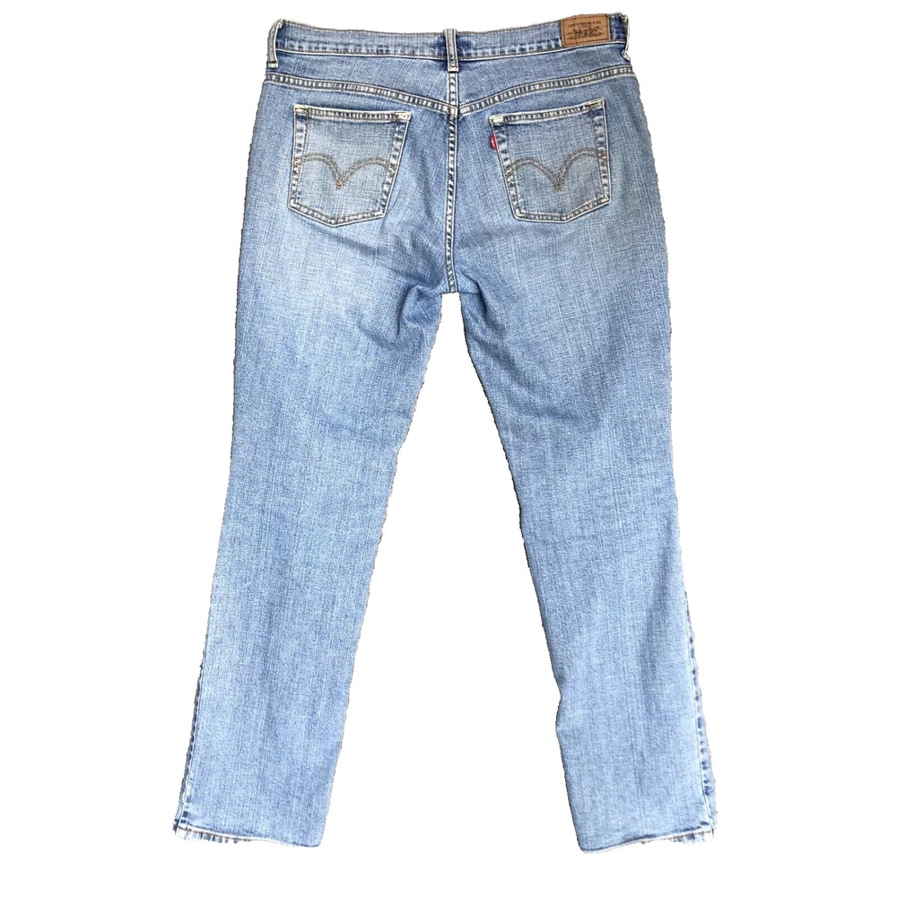 Levis 505 Straight Leg Relaxed Jeans Womens 12 Baggy Stretch Denim Pants 38x31